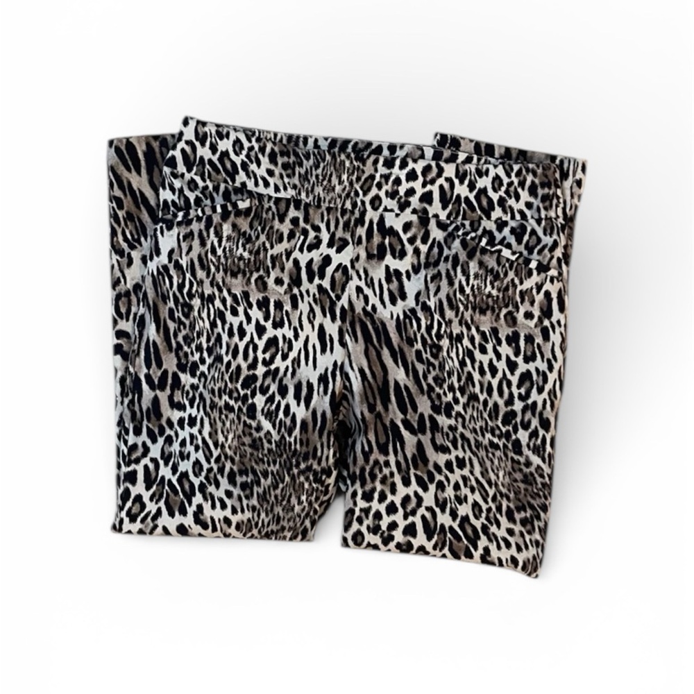 Chicos Perfect Stretch Pants 12 Leopard Print Ankle Slim Women - Picture 2 of 8
